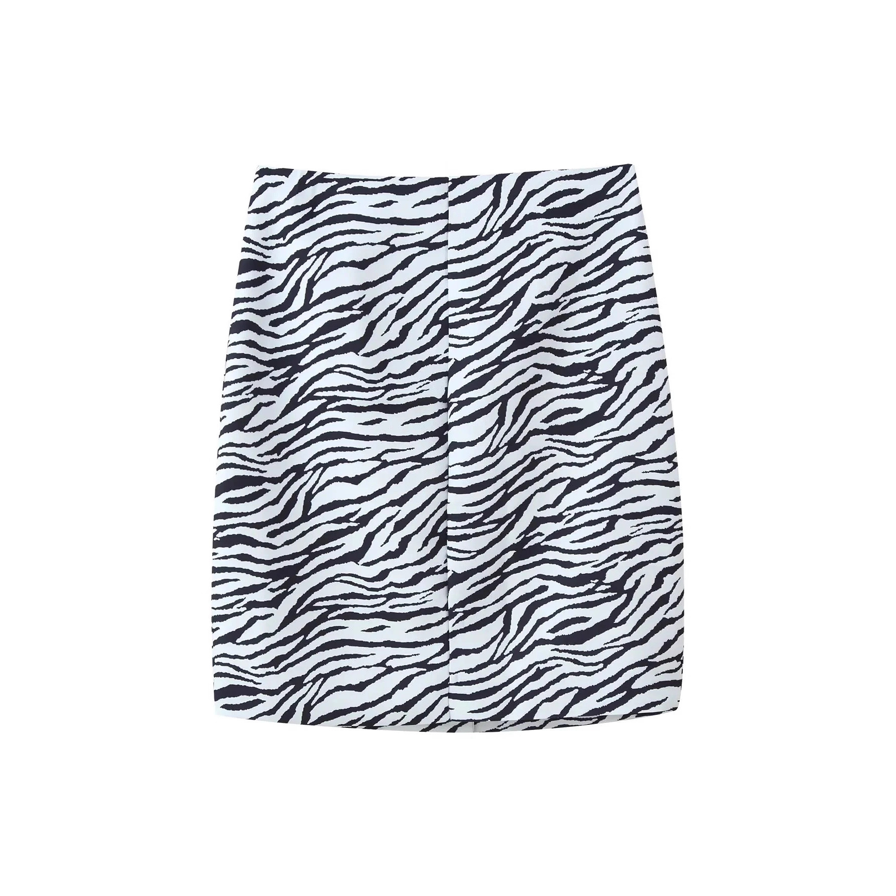 Zebra striped diagonal suit jacket+slit skirt - Image 3
