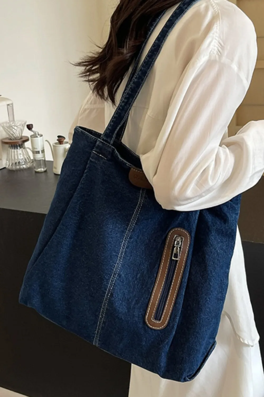 Medium Denim Tote Bag - Image 17