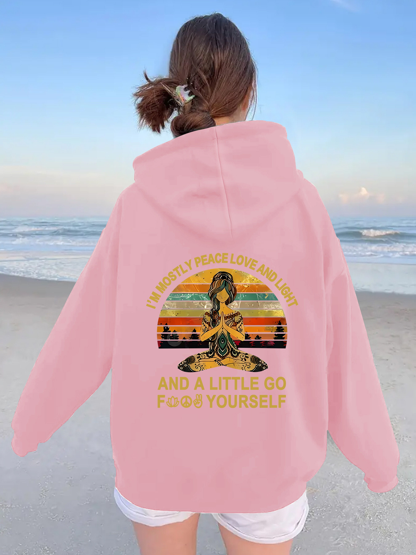 Kangaroo pocket hooded long sleeved fleece hoodie - Image 7