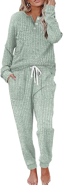 Ladies' casual pocket set with buckle sports shirt and pants sports suit - Image 15