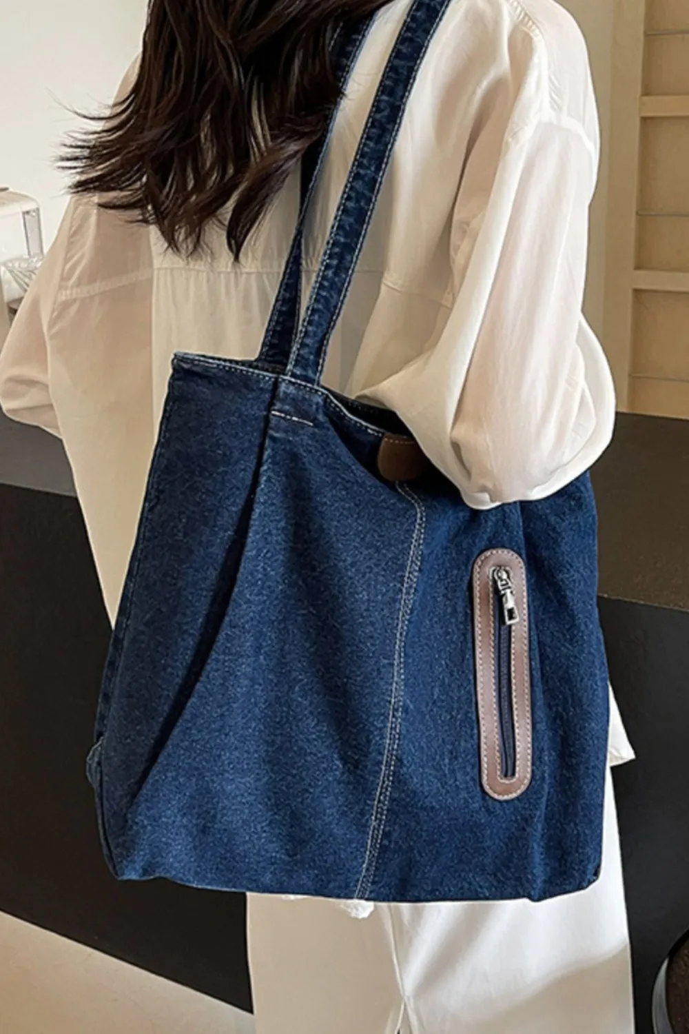 Medium Denim Tote Bag - Image 16