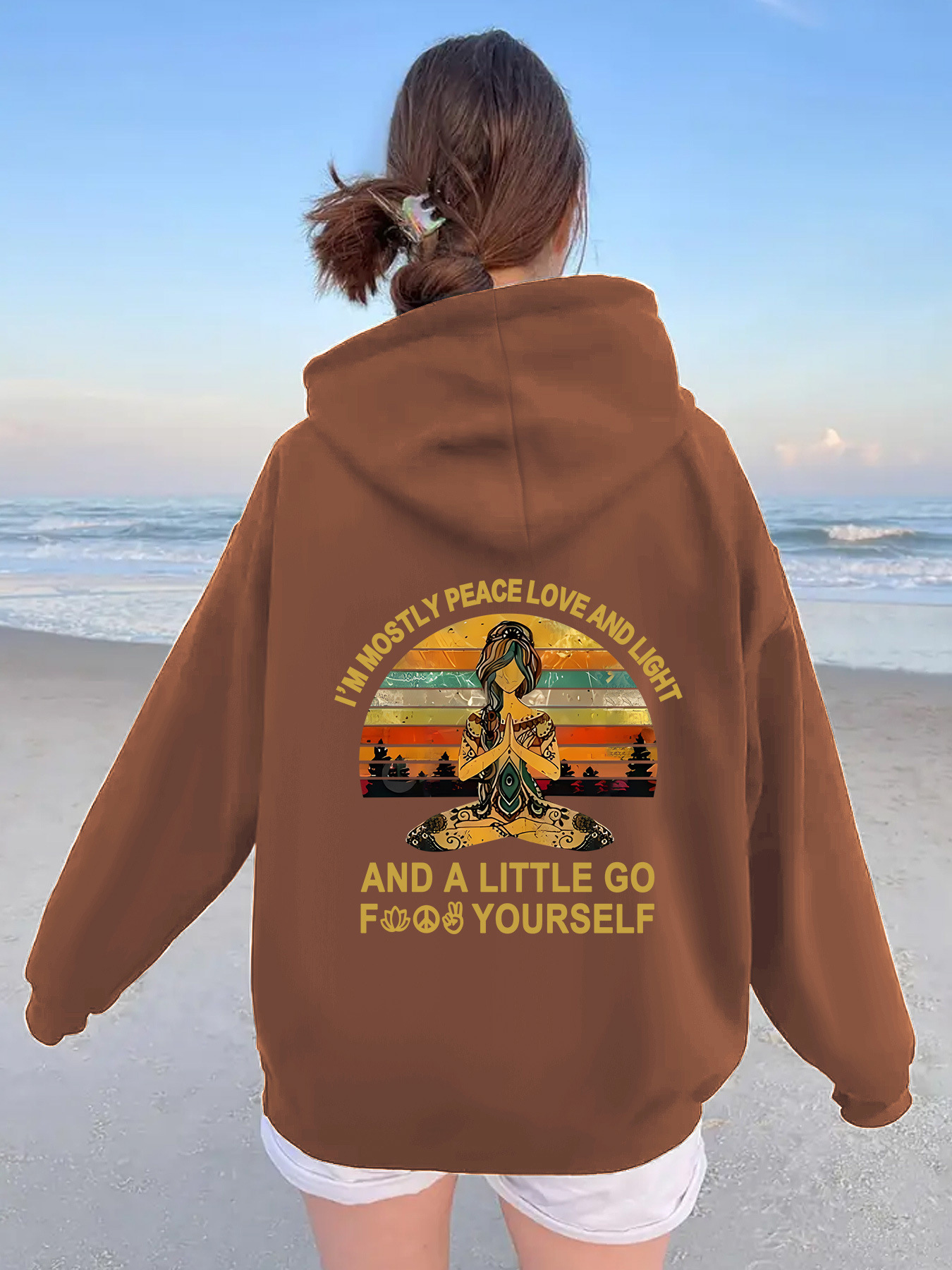 Kangaroo pocket hooded long sleeved fleece hoodie - Image 10