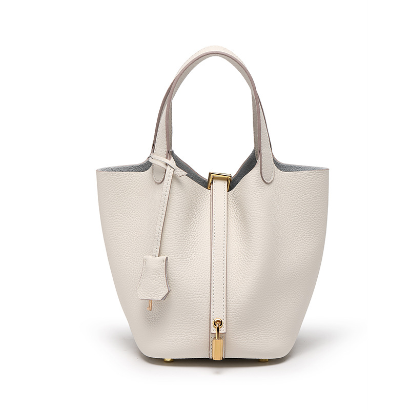 Head layer cowhide bucket bag women's leather high-end handbag - Image 38