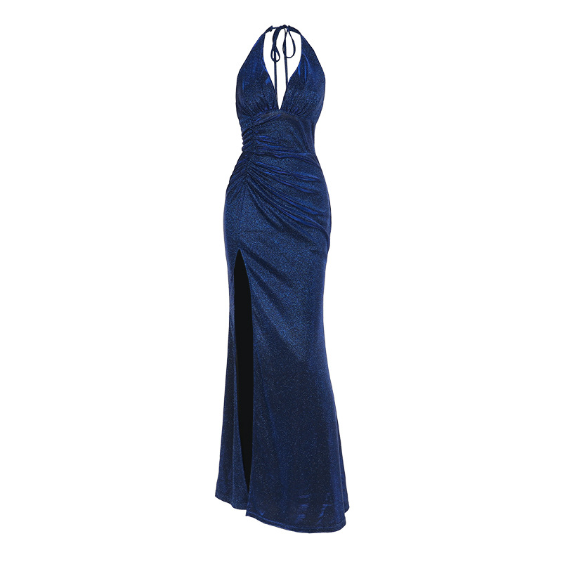 V-neck hanging neck slim flash dress for evening dress - Image 5