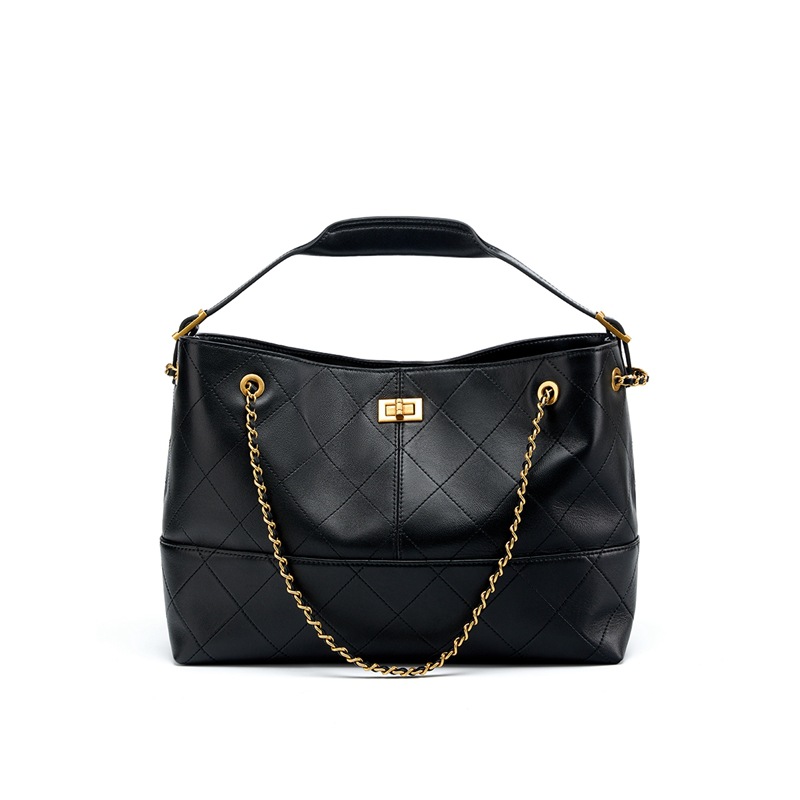 Chain shoulder crossbody leather tote bag suede handbag - Image 9