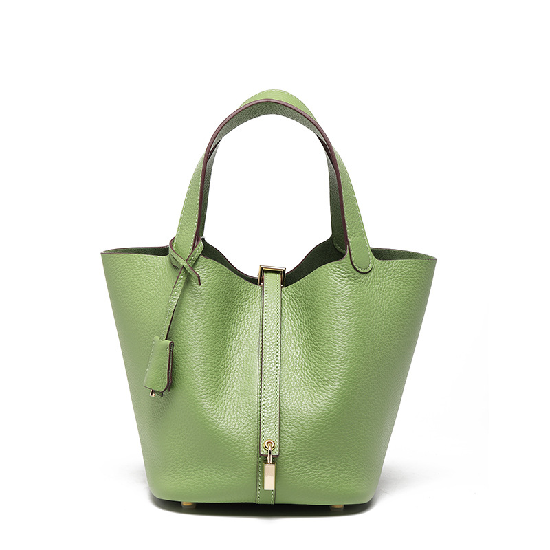 Head layer cowhide bucket bag women's leather high-end handbag - Image 29