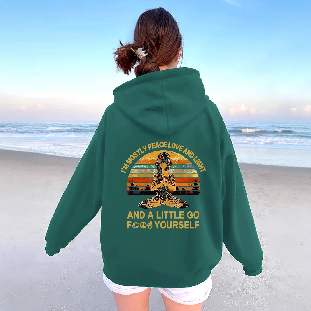 Kangaroo pocket hooded long sleeved fleece hoodie - Image 4