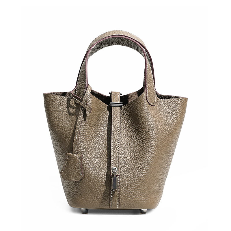 Head layer cowhide bucket bag women's leather high-end handbag - Image 5