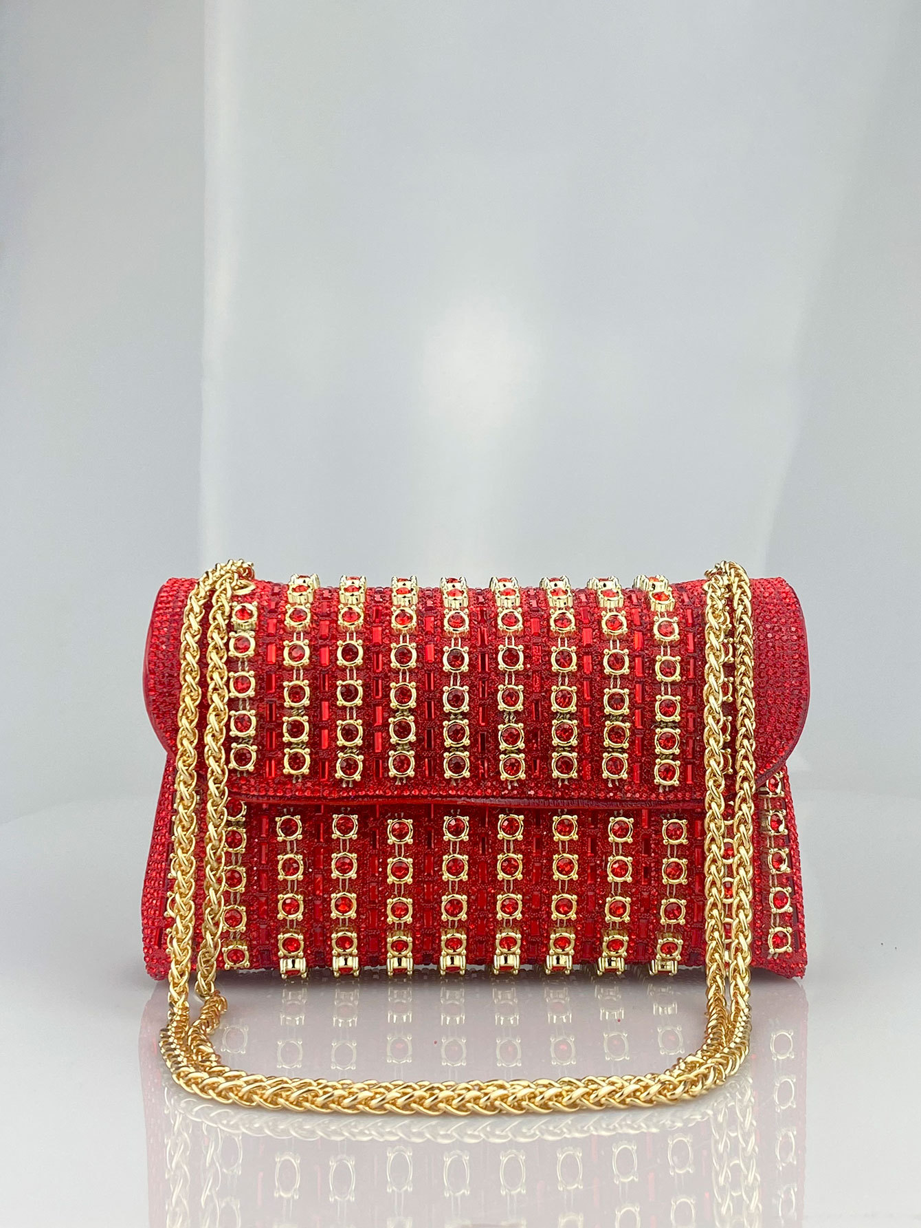 New Elegant Evening Dress Style Brooch-Adorned Clutch Bag with Rhinestones Chain Strap and Cheongsam Design for Formal Occasions - Image 10