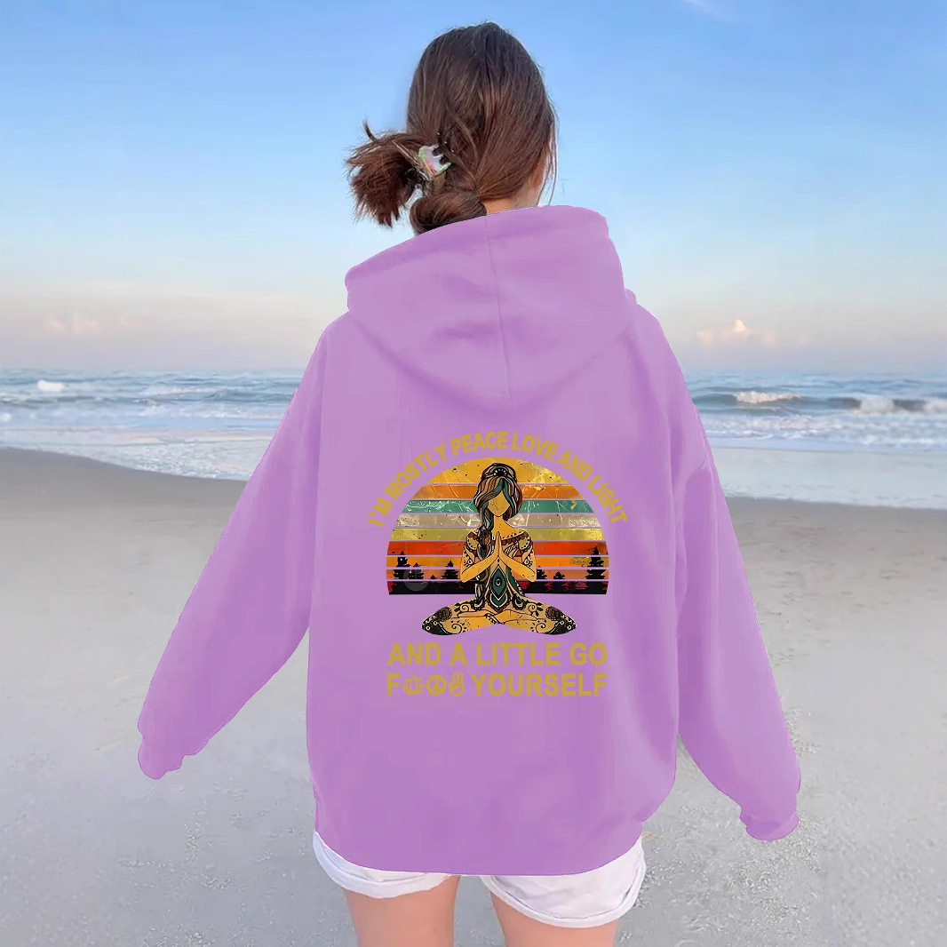 Kangaroo pocket hooded long sleeved fleece hoodie - Image 2
