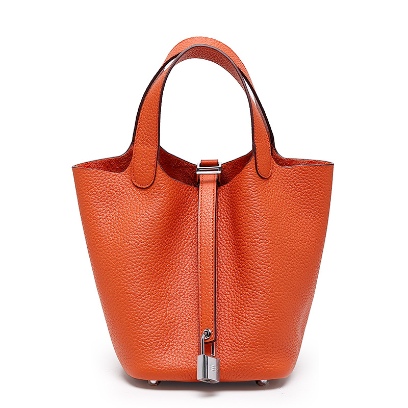 Head layer cowhide bucket bag women's leather high-end handbag - Image 9