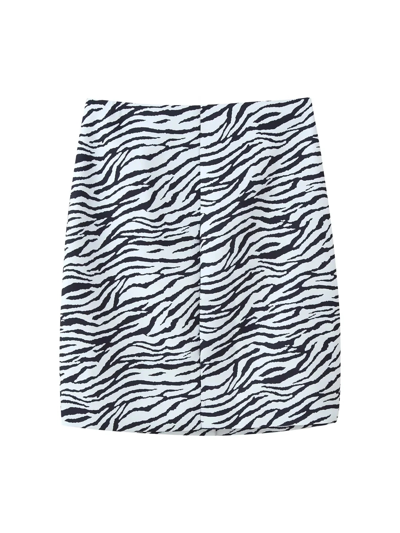 Zebra striped diagonal suit jacket+slit skirt - Image 6