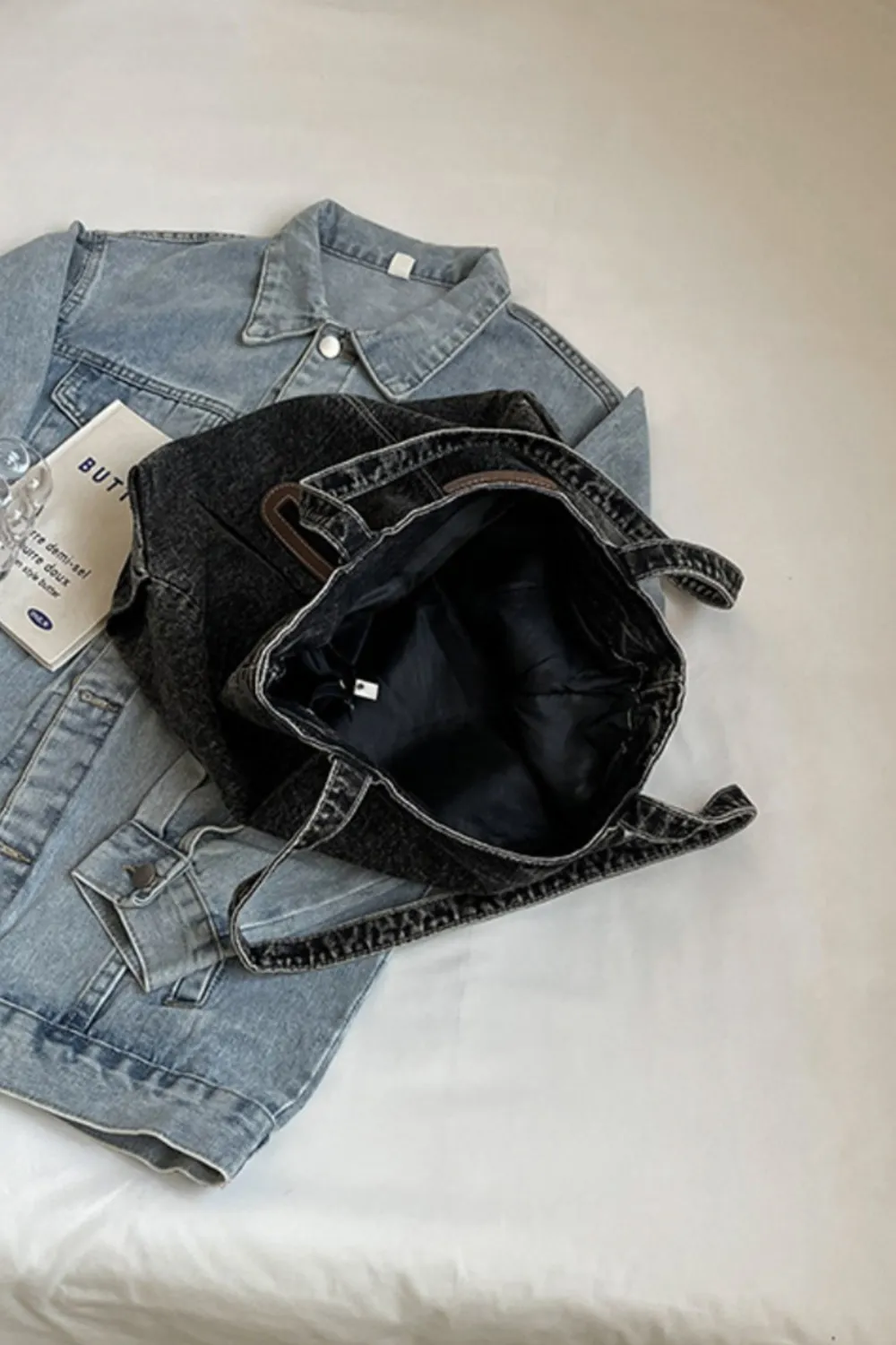 Medium Denim Tote Bag - Image 10