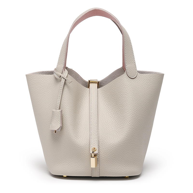 Head layer cowhide bucket bag women's leather high-end handbag - Image 32
