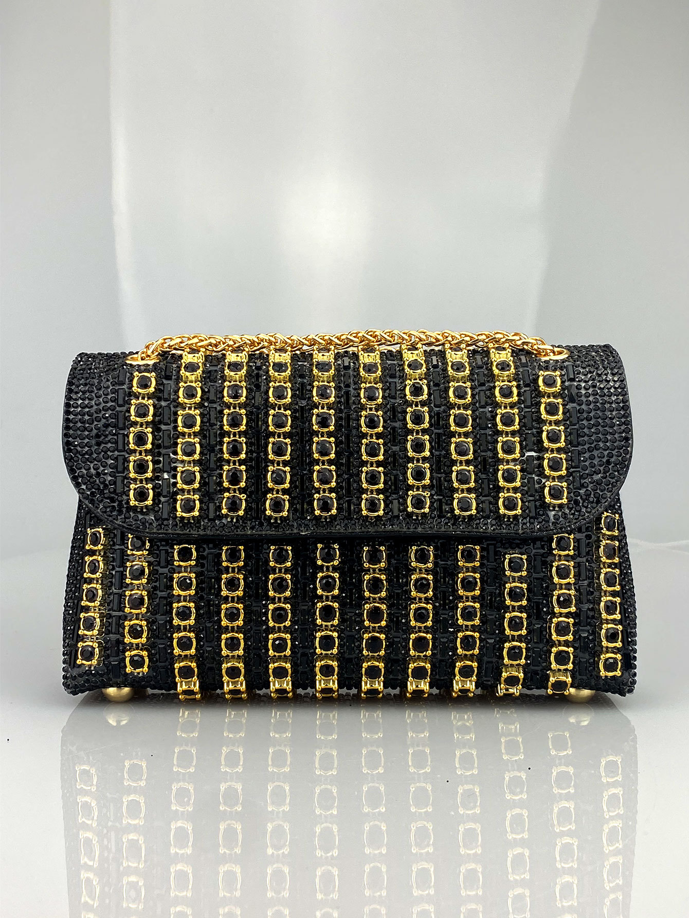 New Elegant Evening Dress Style Brooch-Adorned Clutch Bag with Rhinestones Chain Strap and Cheongsam Design for Formal Occasions - Image 7