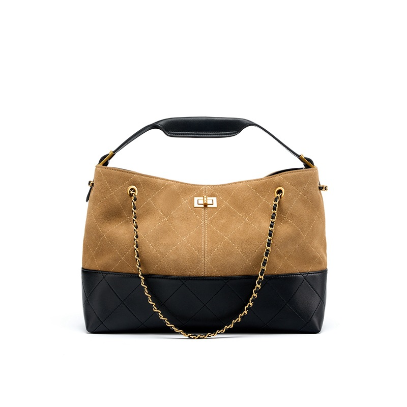 Chain shoulder crossbody leather tote bag suede handbag - Image 6