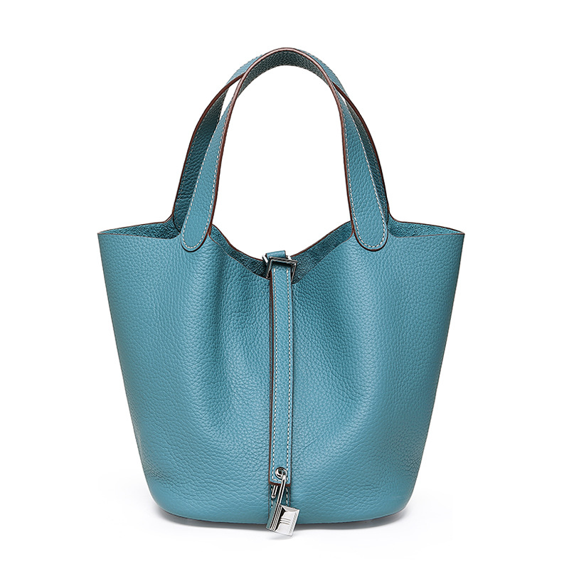 Head layer cowhide bucket bag women's leather high-end handbag - Image 20