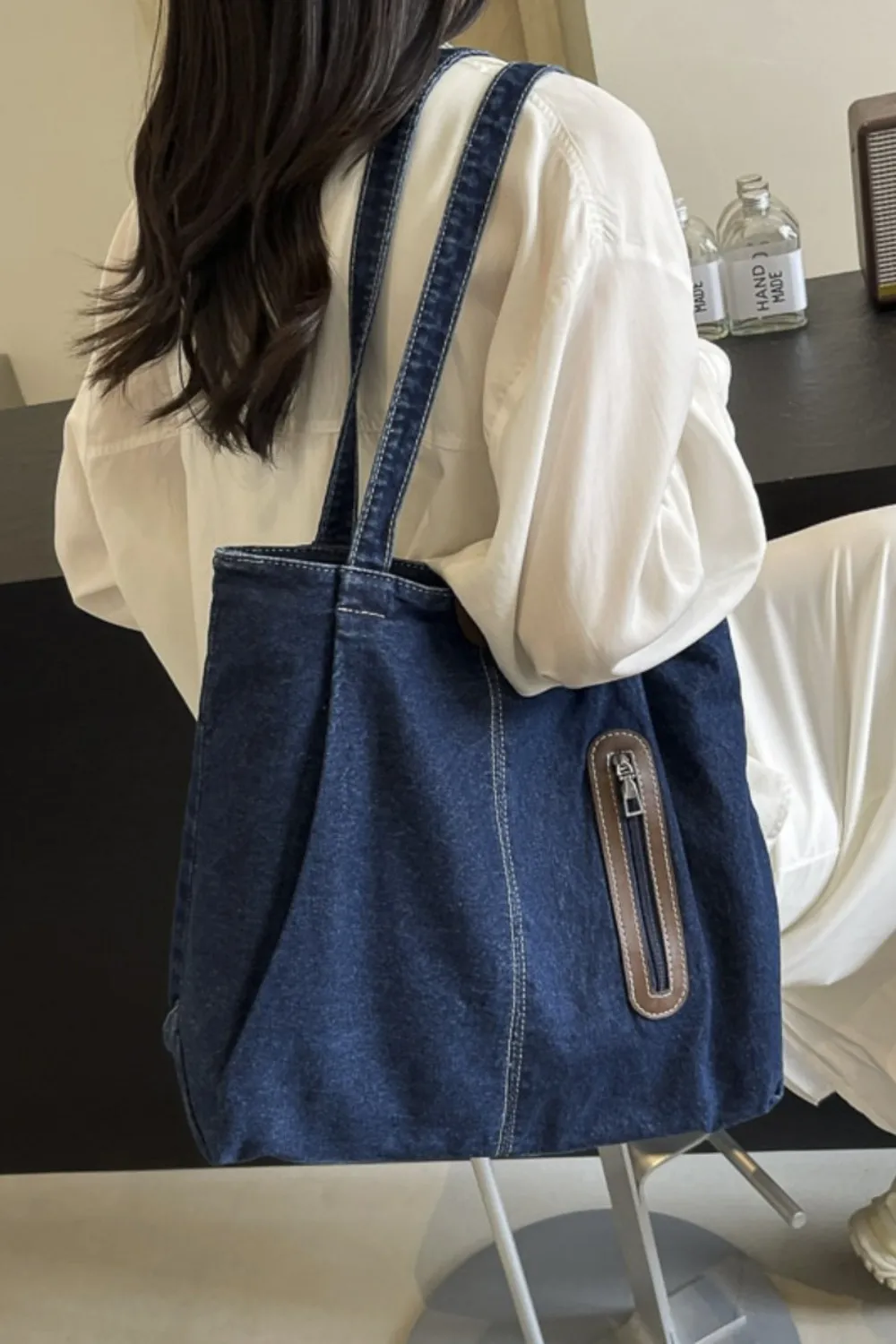 Medium Denim Tote Bag - Image 19