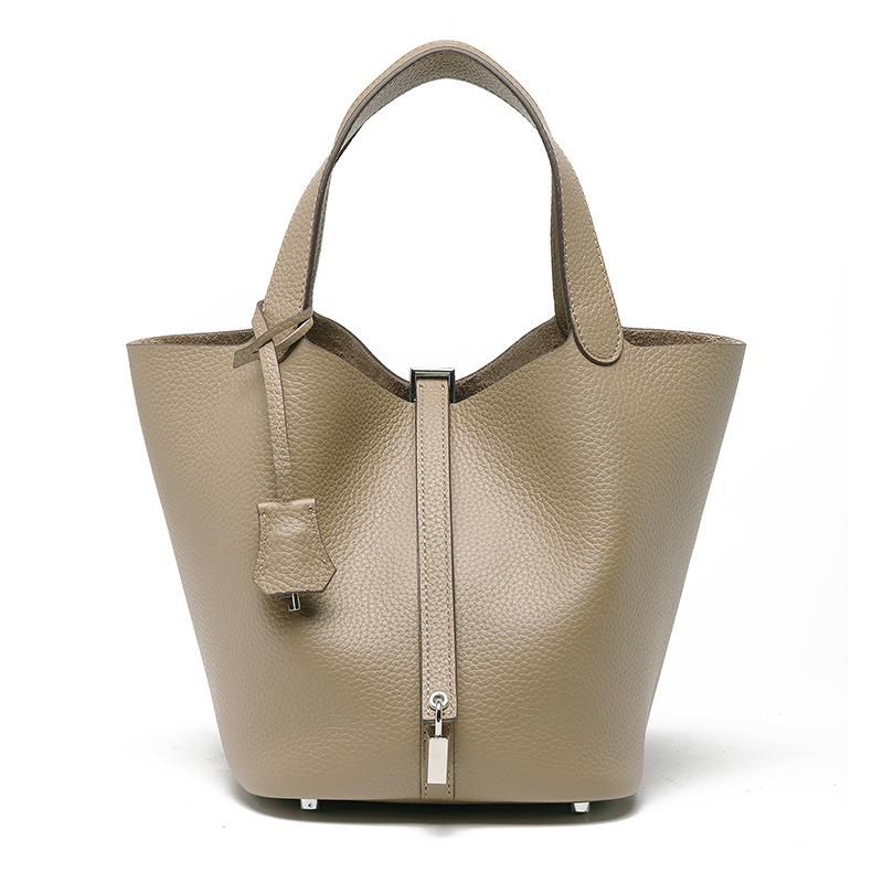 Head layer cowhide bucket bag women's leather high-end handbag - Image 22