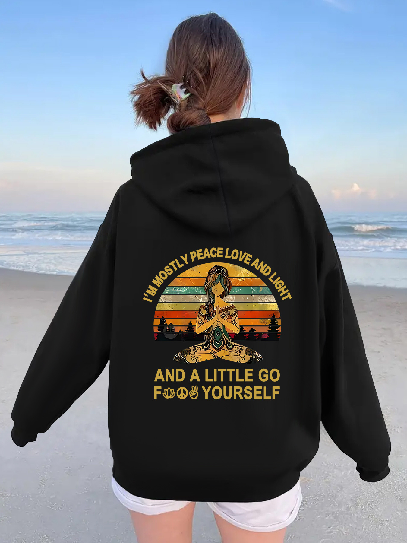 Kangaroo pocket hooded long sleeved fleece hoodie - Image 8