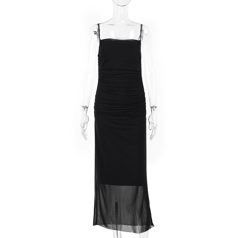 Sexy suspender mesh slim fit hip hugging dress - Image 8