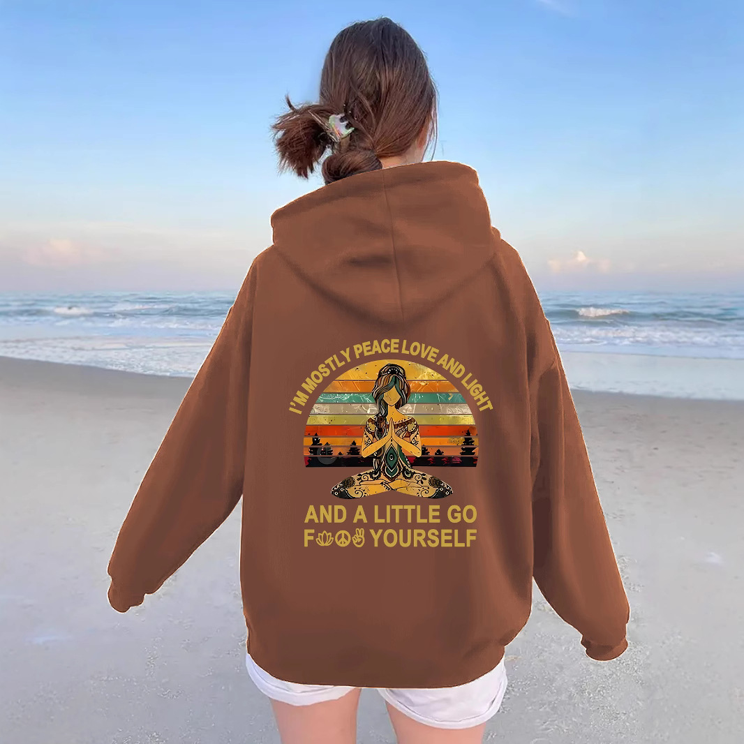 Kangaroo pocket hooded long sleeved fleece hoodie - Image 5