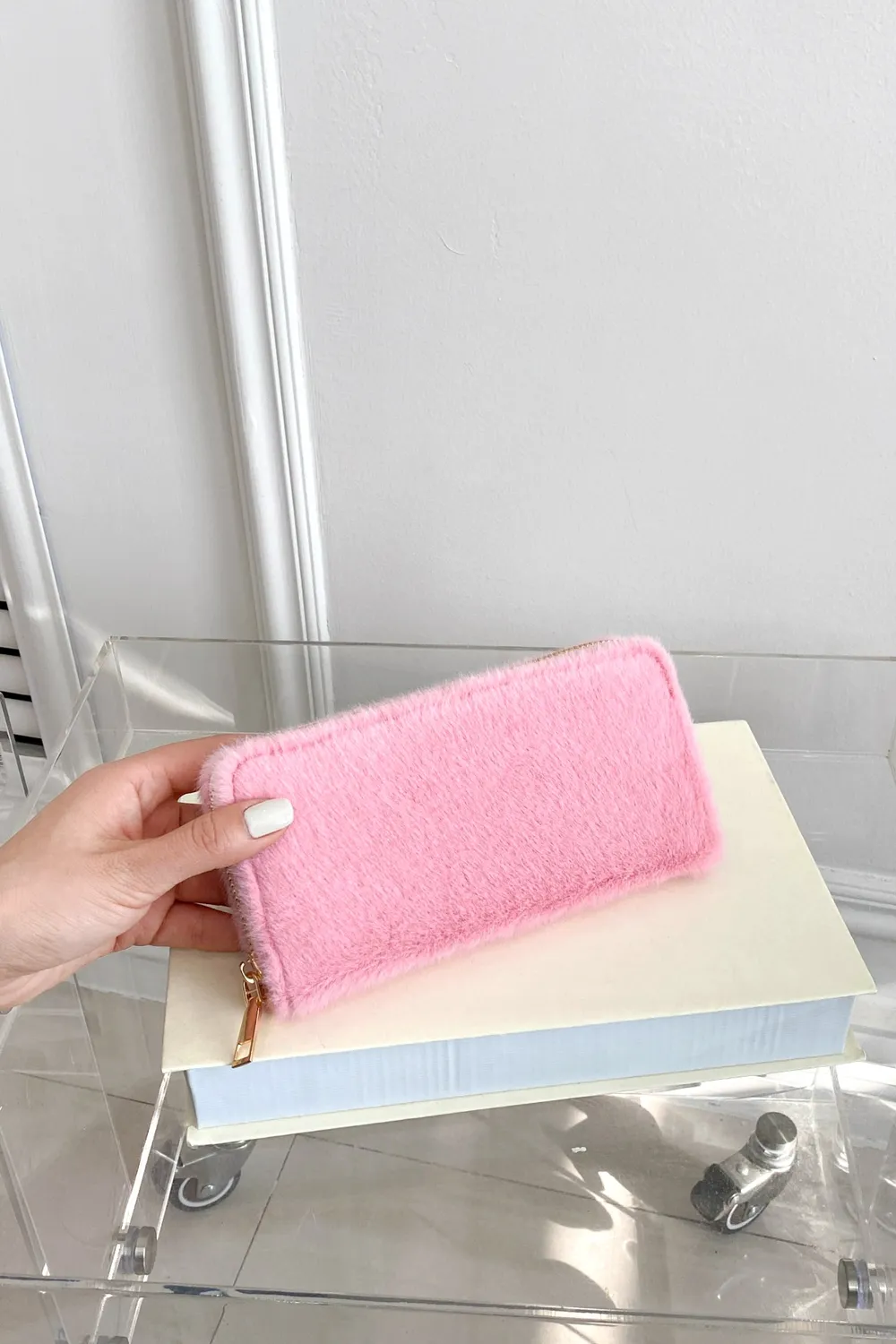 Solid Color Fluff Rectangle Wallet - Image 15