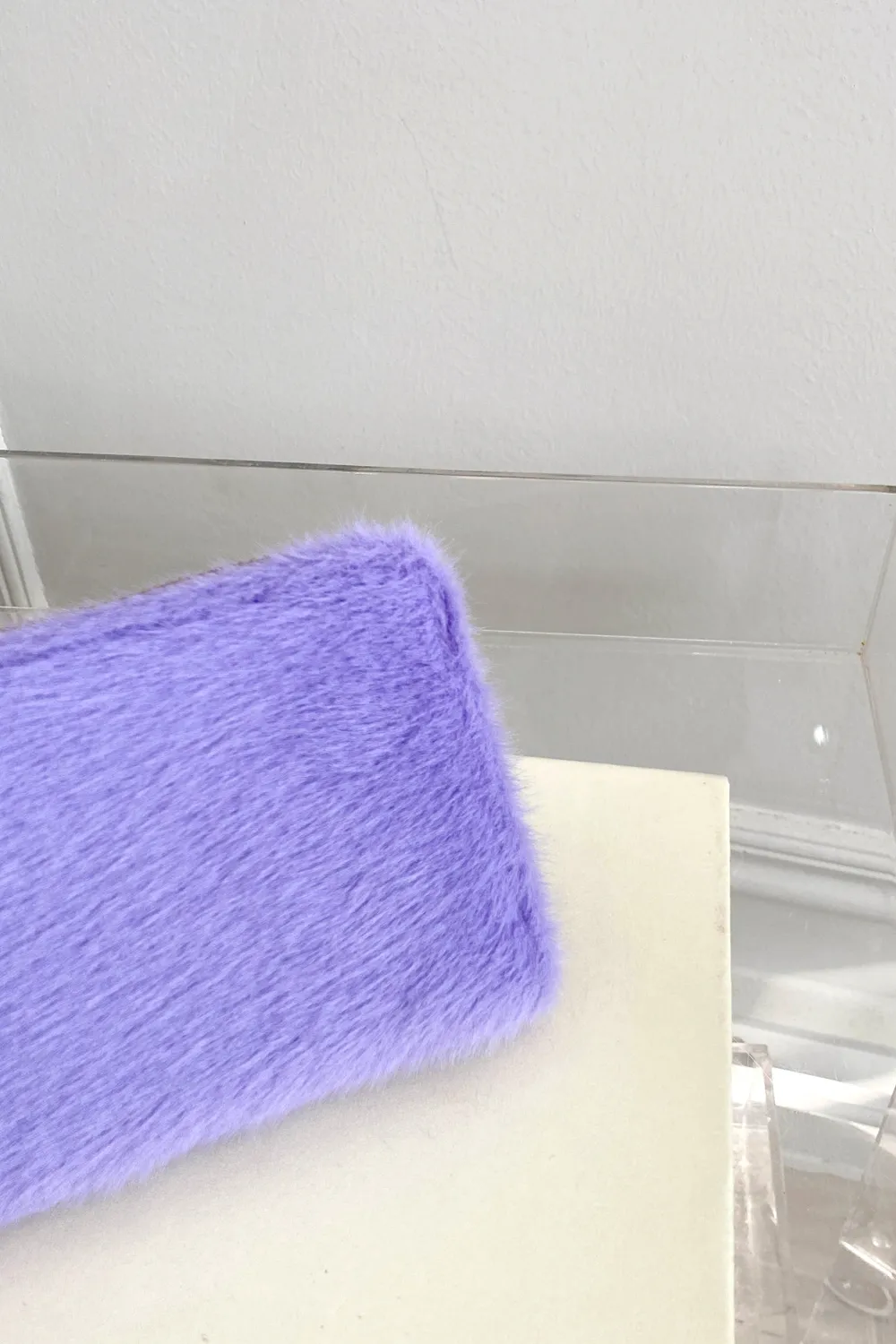 Solid Color Fluff Rectangle Wallet - Image 4