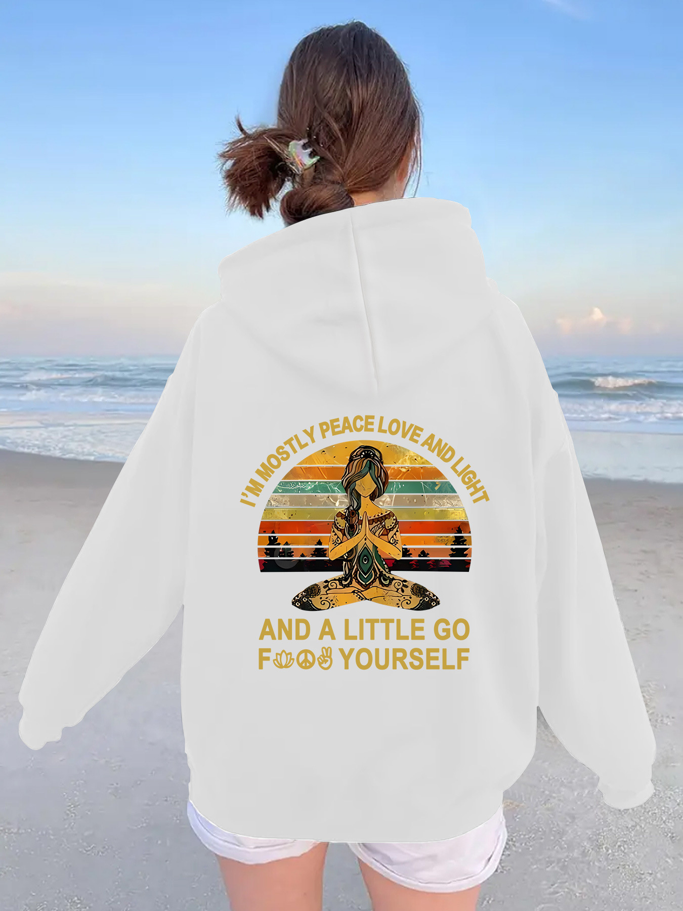 Kangaroo pocket hooded long sleeved fleece hoodie - Image 6