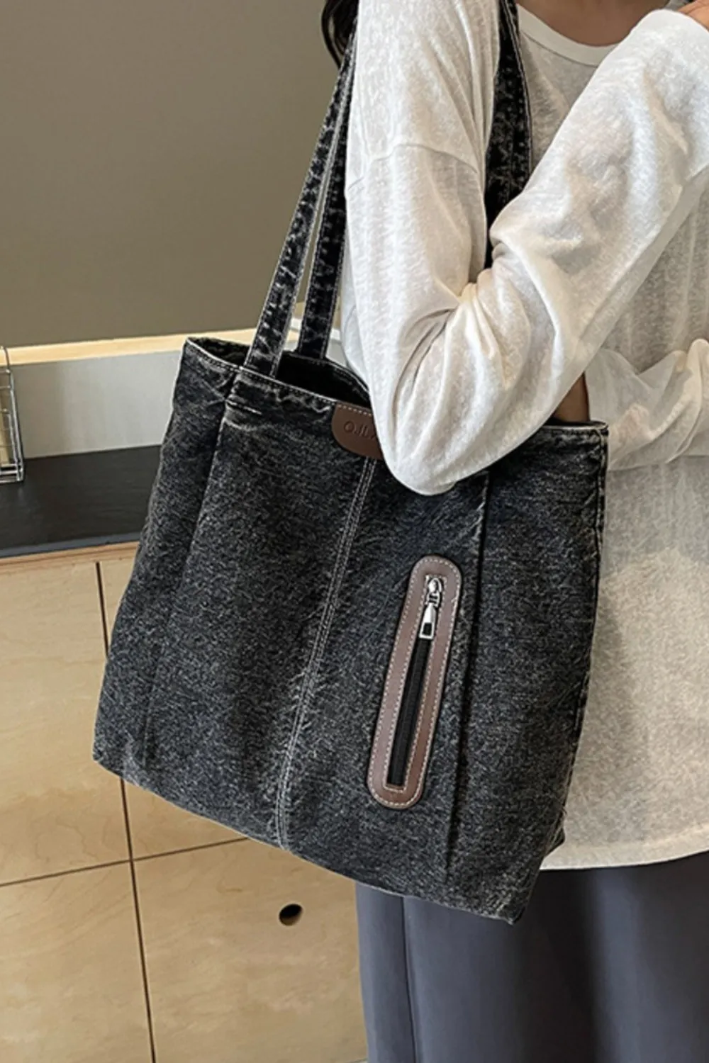 Medium Denim Tote Bag - Image 11