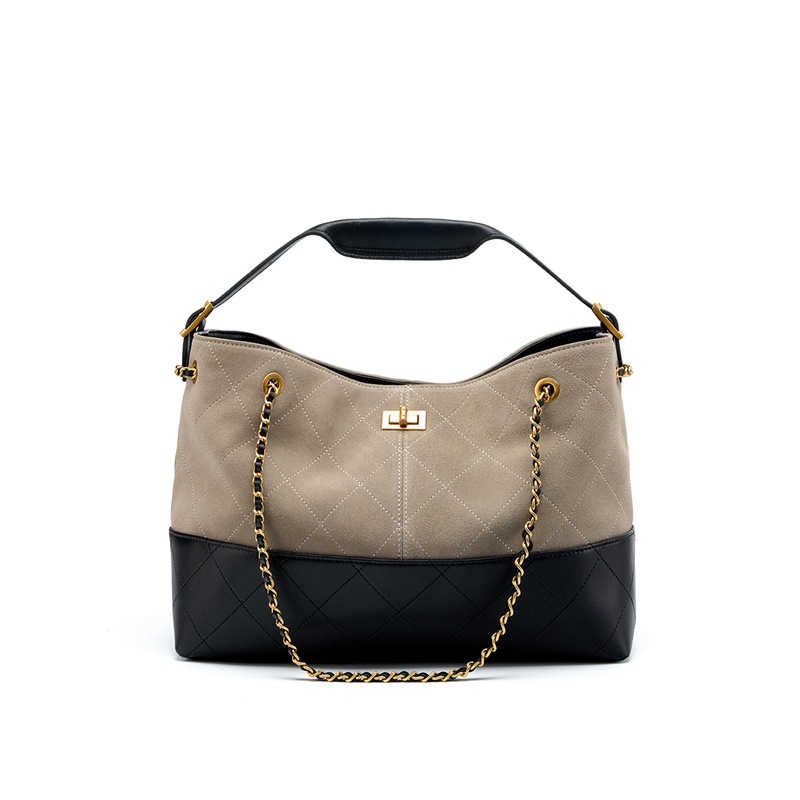 Chain shoulder crossbody leather tote bag suede handbag - Image 8