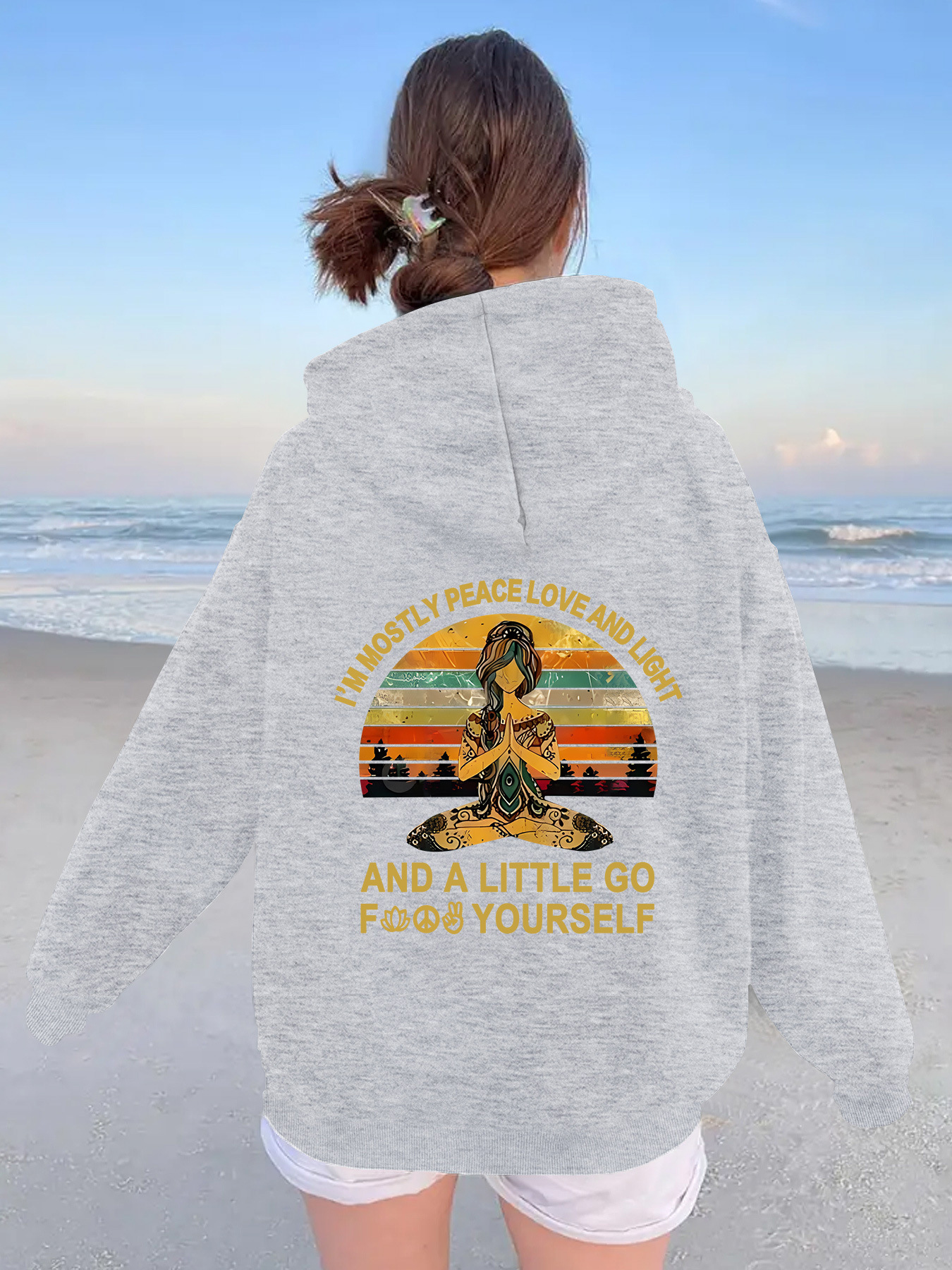 Kangaroo pocket hooded long sleeved fleece hoodie - Image 9
