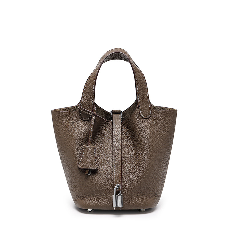 Head layer cowhide bucket bag women's leather high-end handbag - Image 15