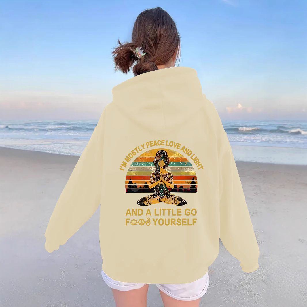 Kangaroo pocket hooded long sleeved fleece hoodie - Image 3